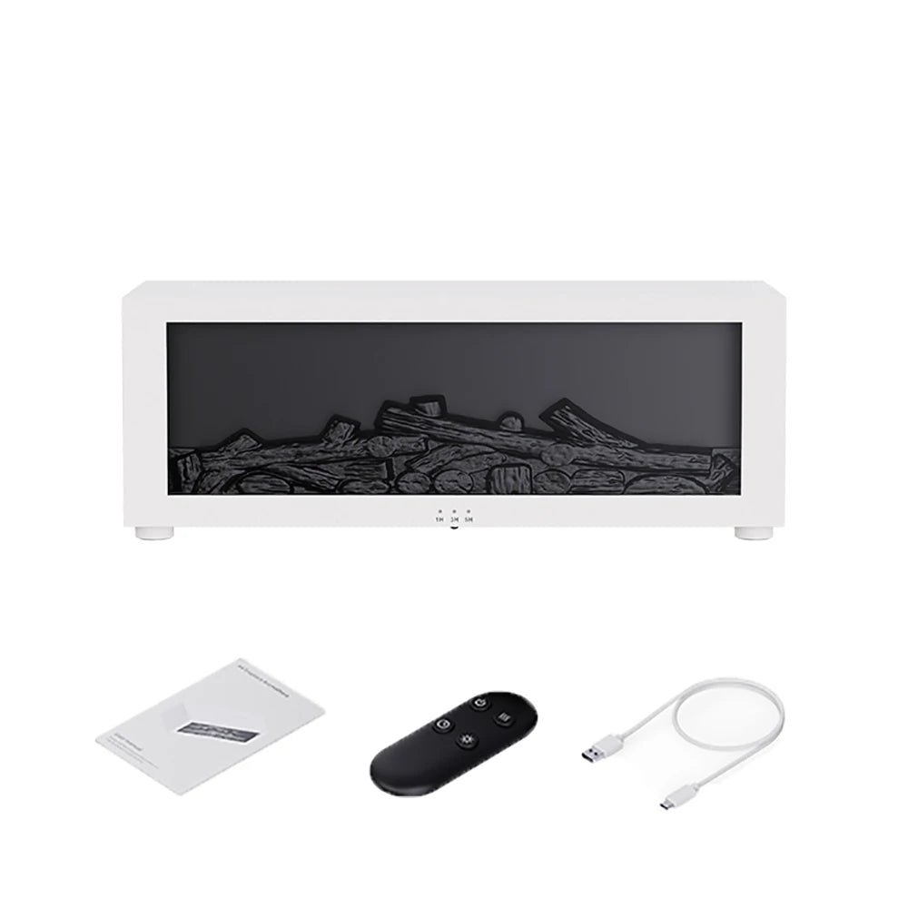 Flame-Effect Aroma Diffuser Humidifier with 7-Color LED & Ultrasonic Mist