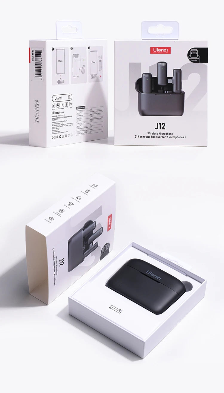 Professional Wireless Lavalier Microphone Kit - Dual Clip-On Mini Mics with Charging Case (iPhone & Android)