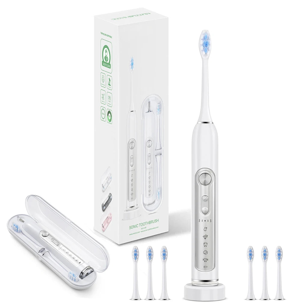 SUBORT S7 Supersonic Electric Toothbrush – Smart Timer, IPX7 Waterproof, Teeth Whitening, Replaceable Heads