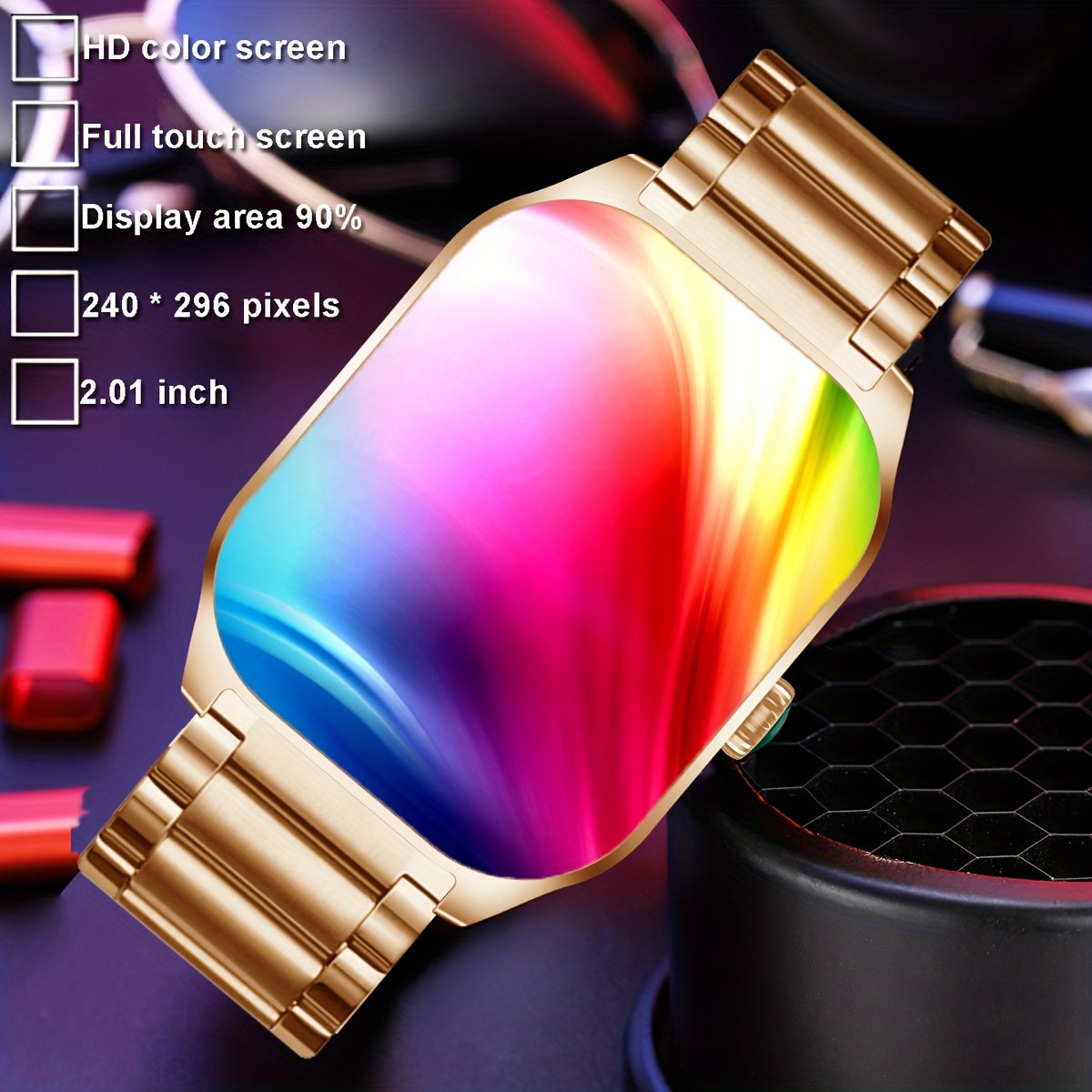 Elegant Smartwatch with HD Display, Bluetooth Calls & Stainless Steel Design