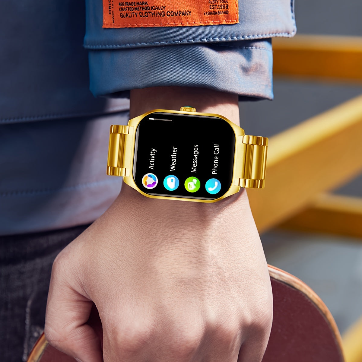 Elegant Smartwatch with HD Display, Bluetooth Calls & Stainless Steel Design