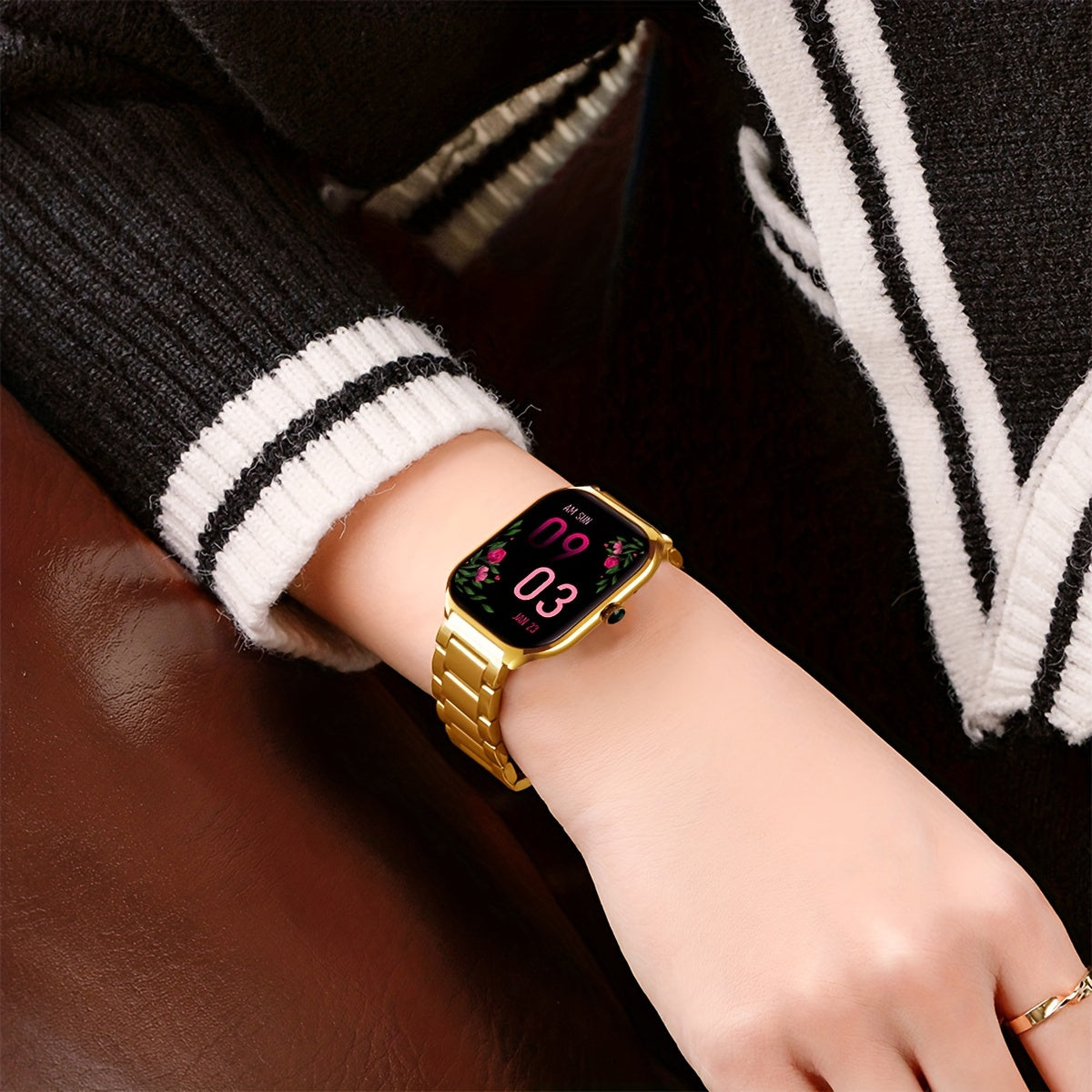 Elegant Smartwatch with HD Display, Bluetooth Calls & Stainless Steel Design