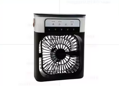 3-In-1 Portable Cooling Fan and Humidifier - USB Electric Desk Top Fan with LED Night Light and Water Mist Fun
