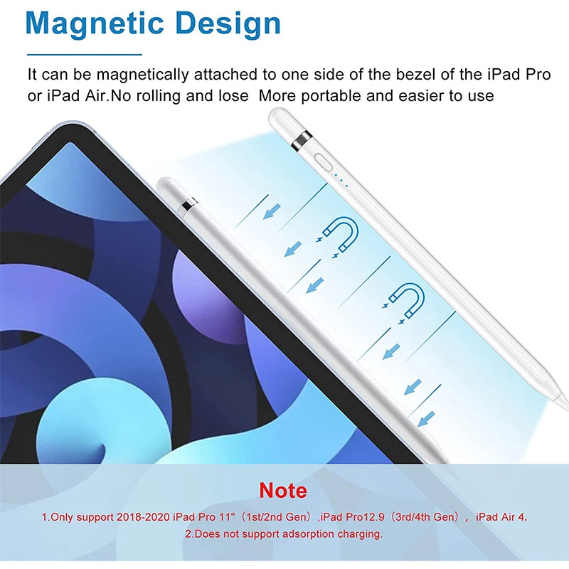 Stylus Pen for iPad – Palm Rejection, Tilt Sensing, Battery Display & OTG Charging