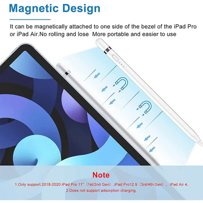 Stylus Pen for iPad – Palm Rejection, Tilt Sensing, Battery Display & OTG Charging