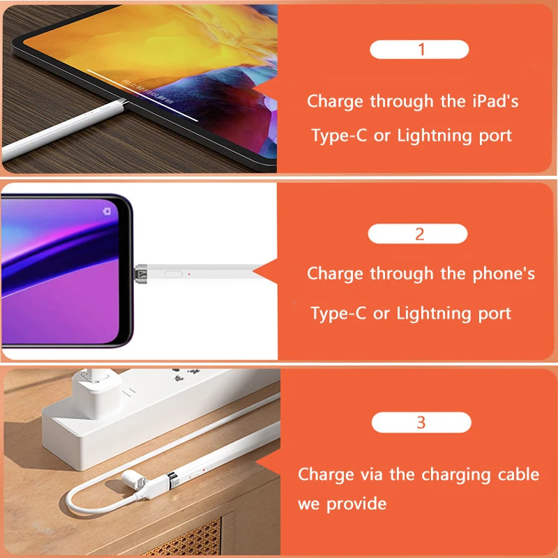 Stylus Pen for iPad – Palm Rejection, Tilt Sensing, Battery Display & OTG Charging