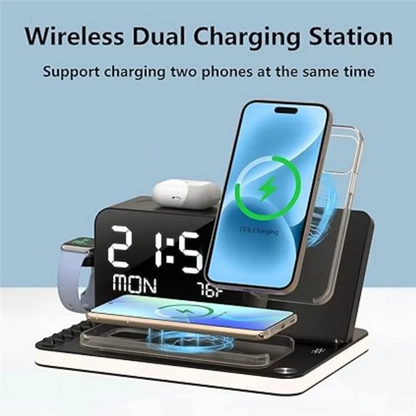 7-in-1 Multifunctional Wireless Charging Station with Smart Display & Night Light