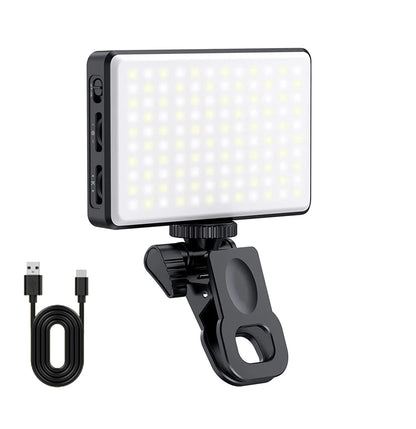 LED Selfie Light – 120 LEDs, Rechargeable Clip-On with Adjustable Brightness & Color Temp