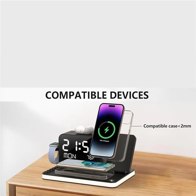 7-in-1 Multifunctional Wireless Charging Station with Smart Display & Night Light