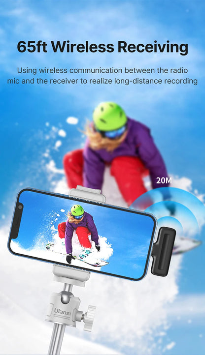 Professional Wireless Lavalier Microphone Kit - Dual Clip-On Mini Mics with Charging Case (iPhone & Android)