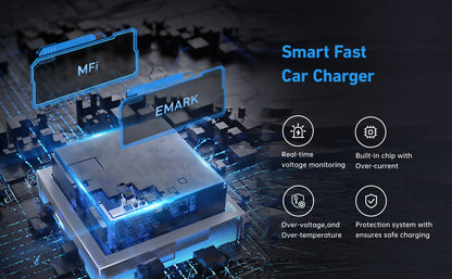 120W & 66W Retractable Car Charger – 4-in-1 Fast Charging Adapter for iPhone, Android & Type-C Devices