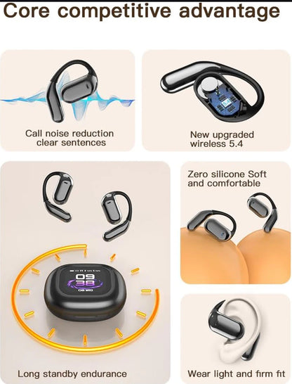 AI Translator Earbuds | Real-Time 144-Language Translation Headphones with LCD Touch Display & Bluetooth 5.3