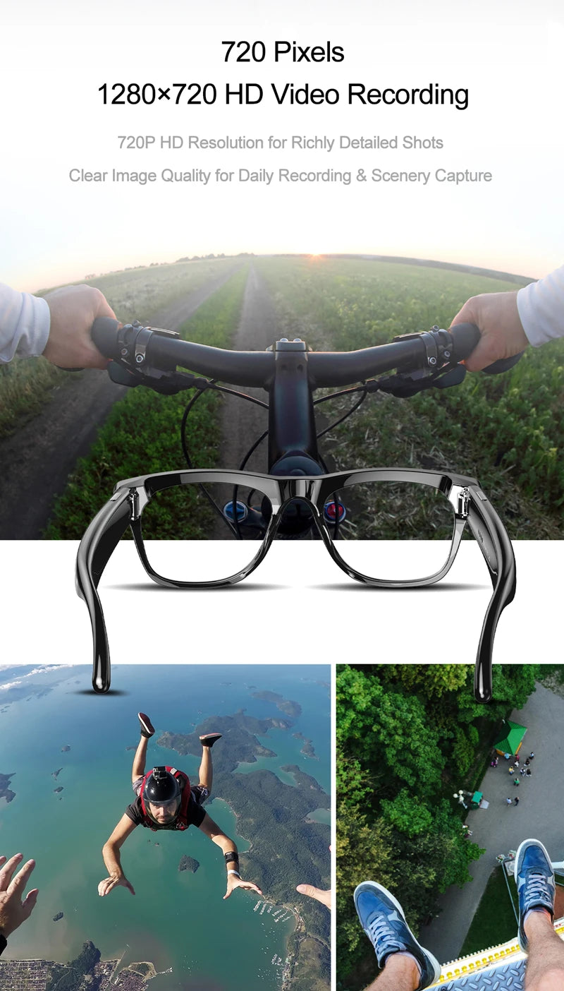 6K HD AI Smart Glasses- Photochromic Bluetooth W/ Voice Assistant, Music, Gaming, Camera & Translation
