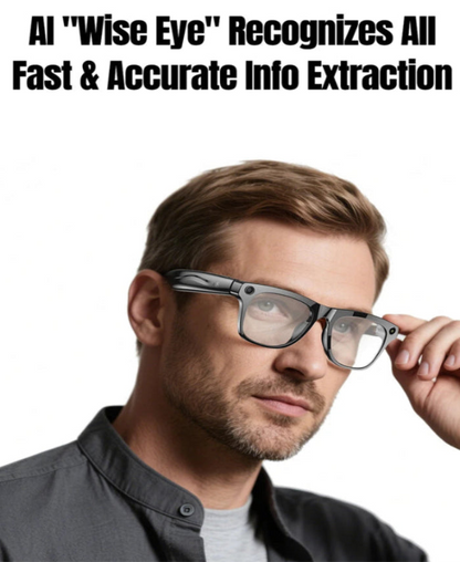 6K HD AI Smart Glasses- Photochromic Bluetooth W/ Voice Assistant, Music, Gaming, Camera & Translation