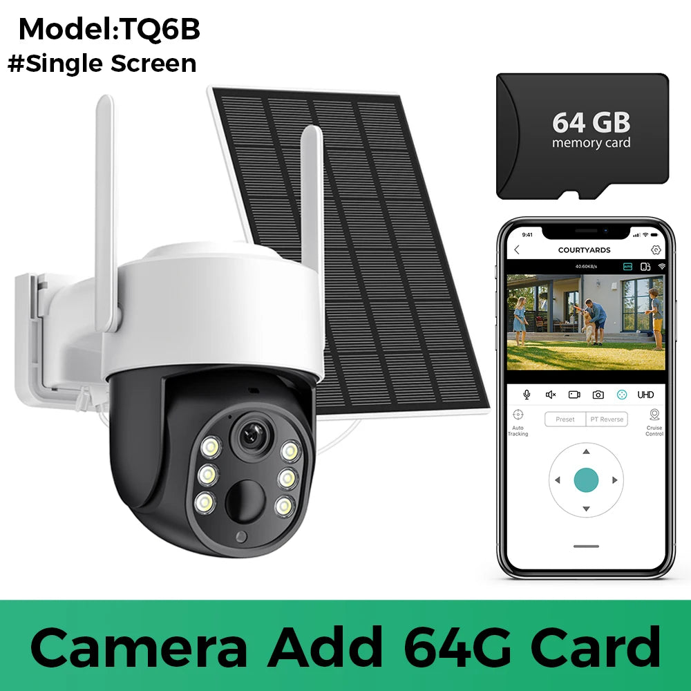 8 MP 4K Ultra HD Solar Wireless Security Camera with Dual Lens & 365-Day Standby