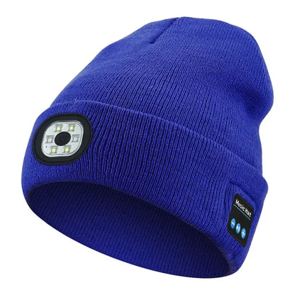 LED Bluetooth Beanie Hat – Wireless Stereo Speakers & Rechargeable Light for Outdoor Sports & Winter Wear