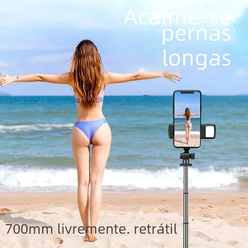 3-in-1 Wireless Selfie Stick Tripod with Bluetooth Remote - Foldable Phone Stand