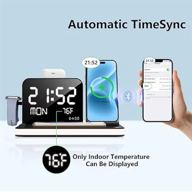 7-in-1 Multifunctional Wireless Charging Station with Smart Display & Night Light