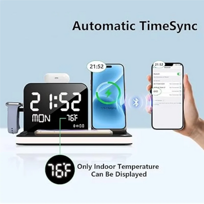 7-in-1 Multifunctional Wireless Charging Station with Smart Display & Night Light