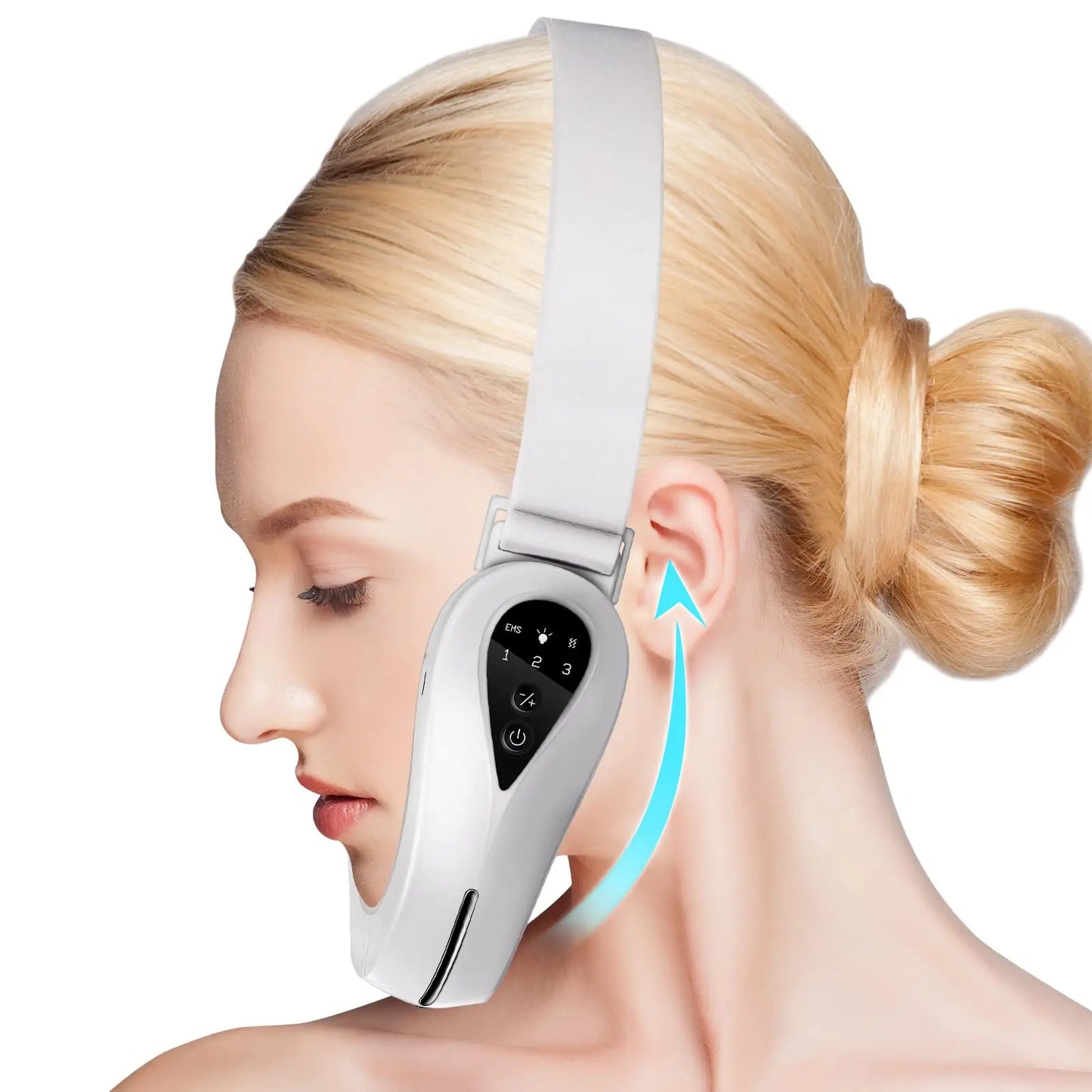 EMS Face Lift Massager with LED Light Therapy & Vibration - Anti-Aging Skin Tightening Device.