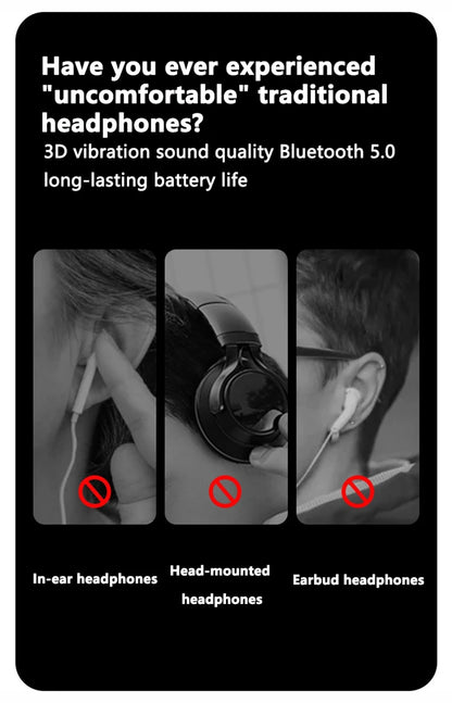 Bone Conduction Bluetooth 5.3 Headphones - IPX8 Waterproof Open-Ear Sports Headset with Mic, Hi-Fi Sound