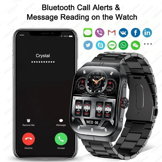 2025 AMOLED NFC Smartwatch with GPS Tracking, Bluetooth Calls & Fitness Sensors| Waterproof Sports Watch for Men and Women