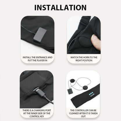 Sports Headband Wireless Bluetooth Headphones - Sleep Music Headband with Build-In Mic, Washable & Rechargeable