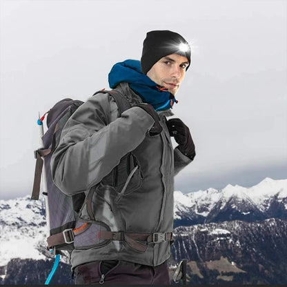 LED Bluetooth Beanie Hat – Wireless Stereo Speakers & Rechargeable Light for Outdoor Sports & Winter Wear
