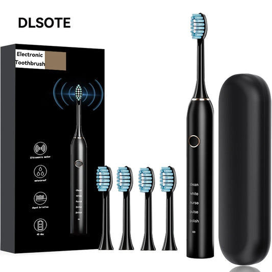 Sonic 360 Electric Toothbrush - Rechargeable, 5 Modes, 4 Brush Heads & Travel Case