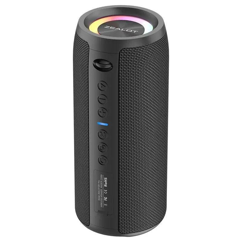 Zealot-S51 Pro 40W High-Power Bluetooth Speaker - Waterproof, RGB Lights, TWS Stereo (Black, Blue, Gray, Camouflage)