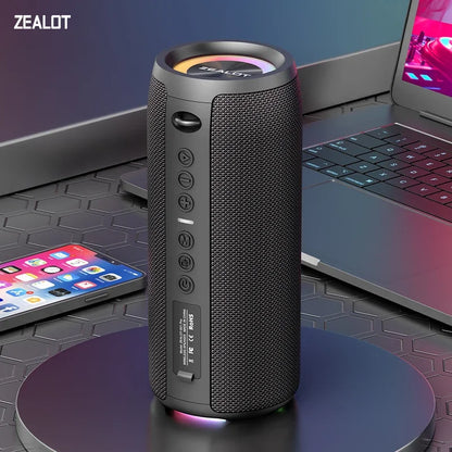Zealot-S51 Pro 40W High-Power Bluetooth Speaker - Waterproof, RGB Lights, TWS Stereo (Black, Blue, Gray, Camouflage)