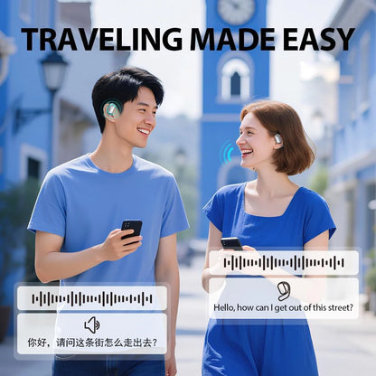 AI Translator Earbuds | Real-Time 144-Language Translation Headphones with LCD Touch Display & Bluetooth 5.3