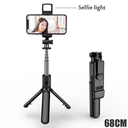 3-in-1 Wireless Selfie Stick Tripod with Bluetooth Remote - Foldable Phone Stand