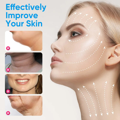 EMS Face Lift Massager with LED Light Therapy & Vibration - Anti-Aging Skin Tightening Device.