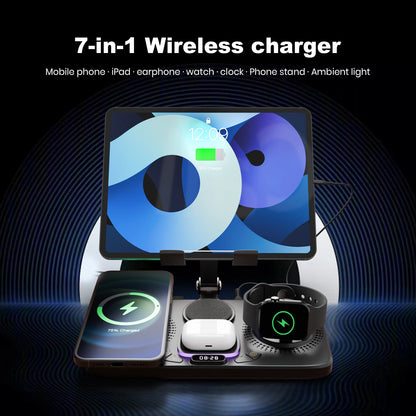 7-in-1 Multi-Device Charging Station for iPad, iPhone, Watches & Air Pods
