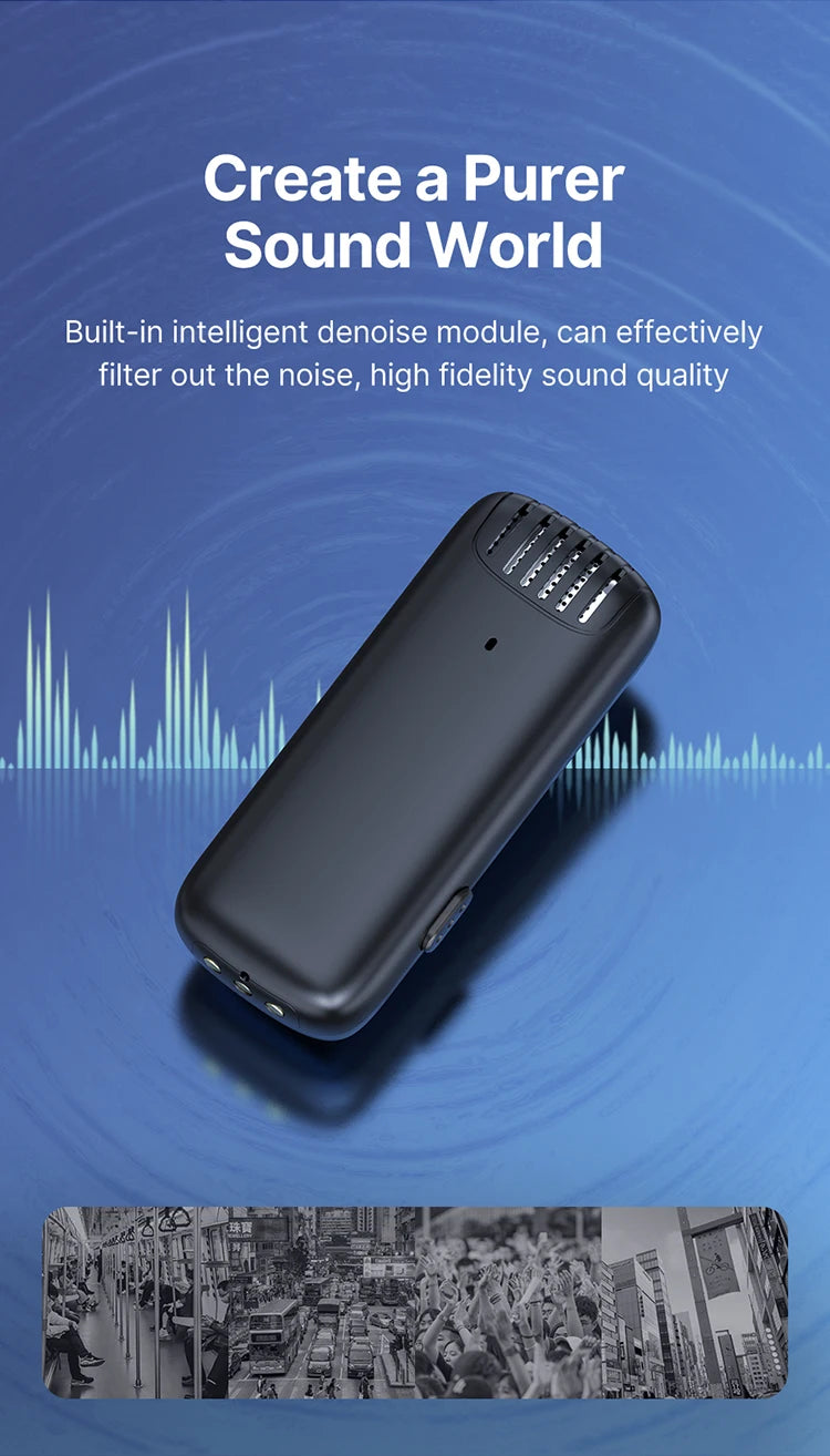 Professional Wireless Lavalier Microphone Kit - Dual Clip-On Mini Mics with Charging Case (iPhone & Android)