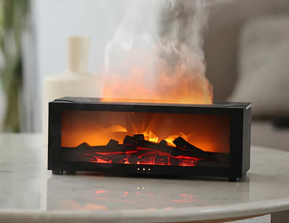 Flame-Effect Aroma Diffuser Humidifier with 7-Color LED & Ultrasonic Mist