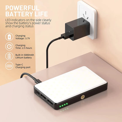 LED Selfie Light – 120 LEDs, Rechargeable Clip-On with Adjustable Brightness & Color Temp