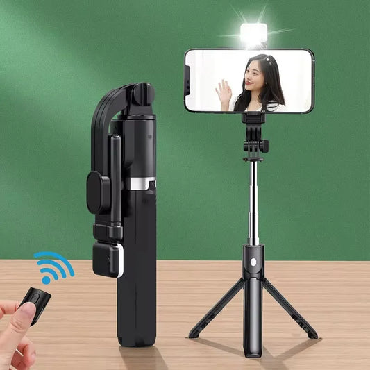 3-in-1 Wireless Selfie Stick Tripod with Bluetooth Remote - Foldable Phone Stand