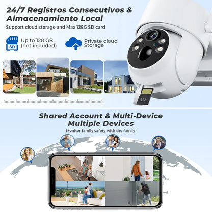 8 MP 4K Ultra HD Solar Wireless Security Camera with Dual Lens & 365-Day Standby