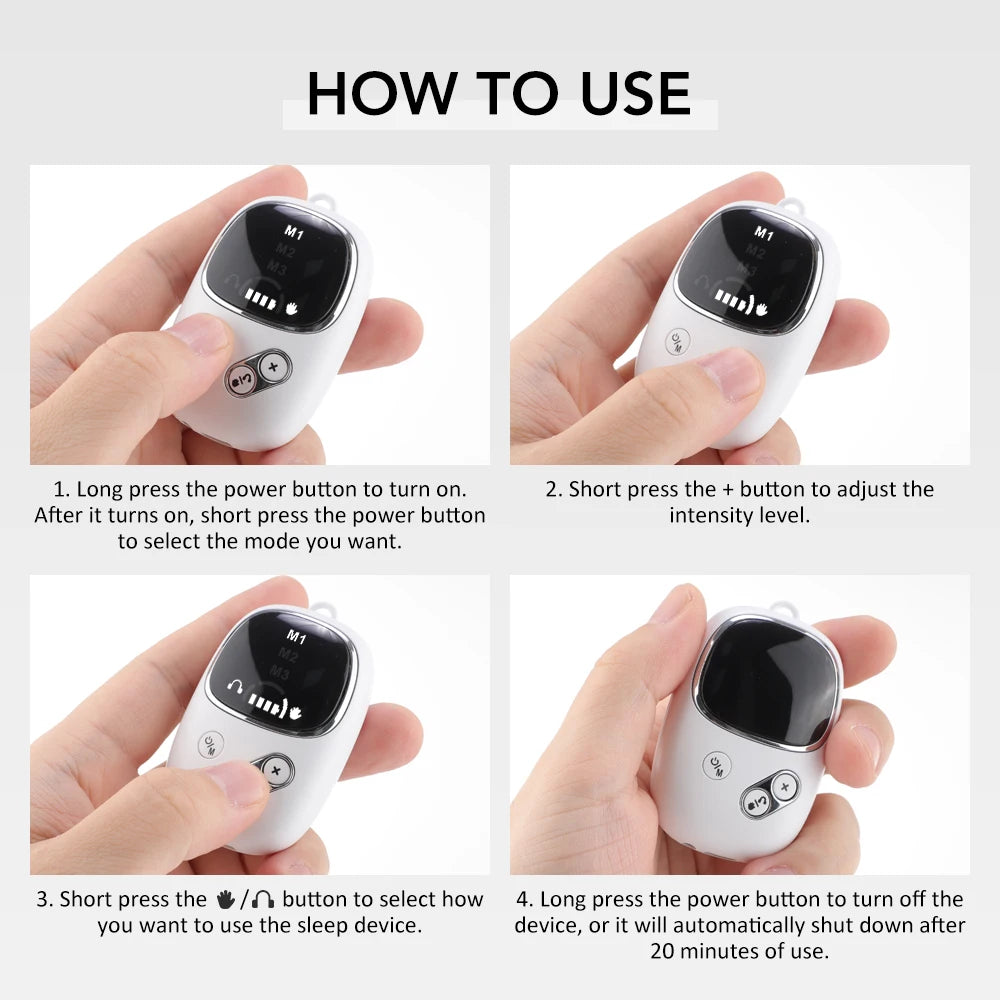 Handheld CES Sleep Aid Device for Insomnia, Anxiety & Stress Relief | Palm Microcurrent Pulse Relaxation Massager