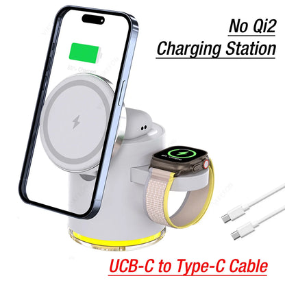3-in-1 Foldable Magnetic Wireless Fast Charger for iPhone 16/15/14/13/12, Apple Watch & AirPods Pro