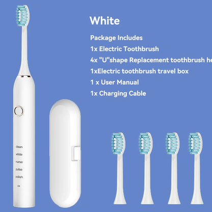 Sonic 360 Electric Toothbrush - Rechargeable, 5 Modes, 4 Brush Heads & Travel Case