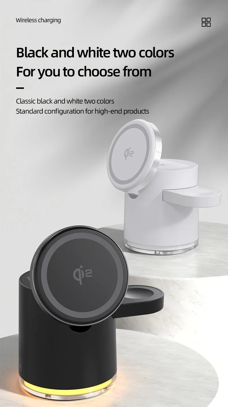 3-in-1 Foldable Magnetic Wireless Fast Charger for iPhone 16/15/14/13/12, Apple Watch & AirPods Pro