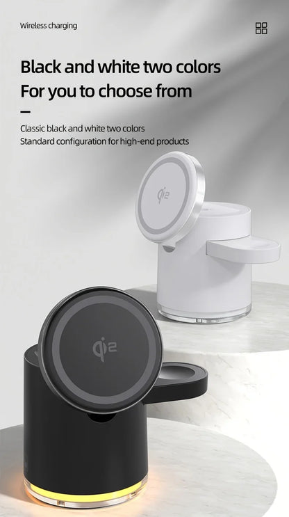 3-in-1 Foldable Magnetic Wireless Fast Charger for iPhone 16/15/14/13/12, Apple Watch & AirPods Pro