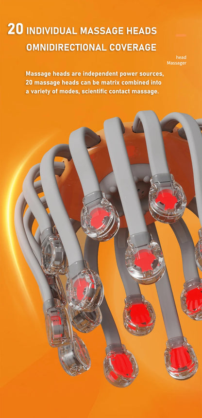 NeuroRelax Octopus Scalp Massager - 20 Head with Red Light Therapy