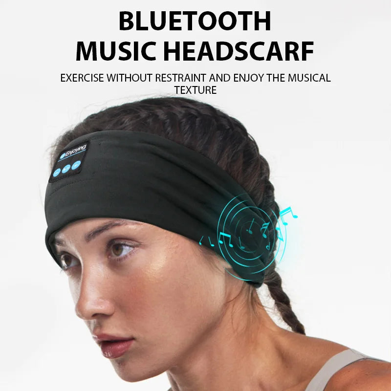 Sports Headband Wireless Bluetooth Headphones - Sleep Music Headband with Build-In Mic, Washable & Rechargeable
