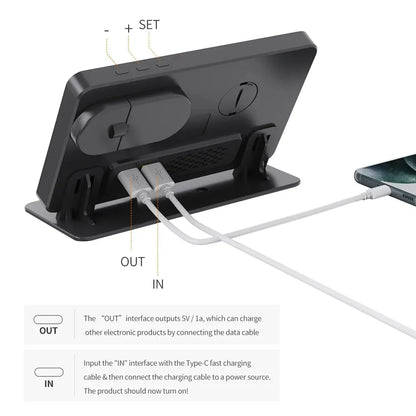 4 In 1 Wireless Charger Stand Alarm Clock Temperature Fast Charging Dock Station for Samsung S23 S22 and Galaxy Watch