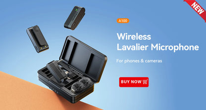 Professional Wireless Lavalier Microphone Kit - Dual Clip-On Mini Mics with Charging Case (iPhone & Android)