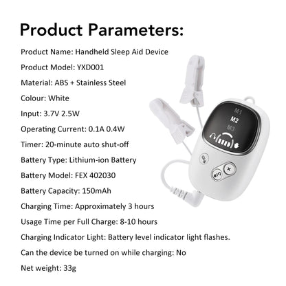 Handheld CES Sleep Aid Device for Insomnia, Anxiety & Stress Relief | Palm Microcurrent Pulse Relaxation Massager